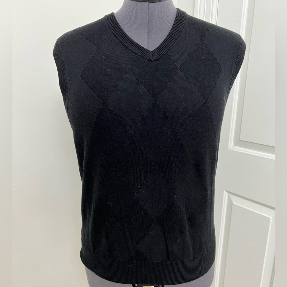 Men's Black V-Neck Sweater Vest